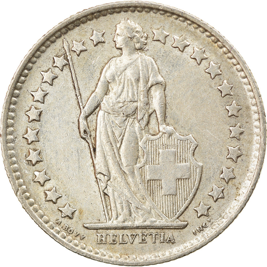 Moneda, Suiza, 1/2 Franc, 1945, Bern, MBC, Plata, KM:23