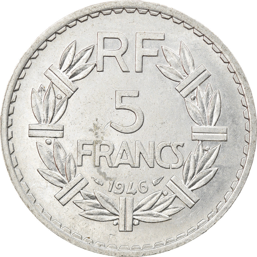 Coin, France, Lavrillier, 5 Francs, 1946, Paris, AU(55-58), Aluminum, KM:888b.1