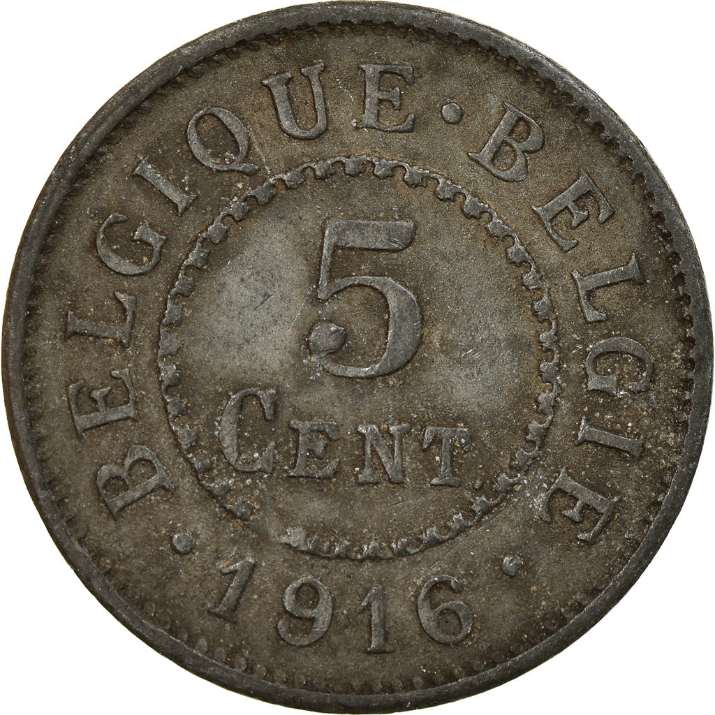 Coin, Belgium, 5 Centimes, 1916, EF(40-45), Zinc, KM:80