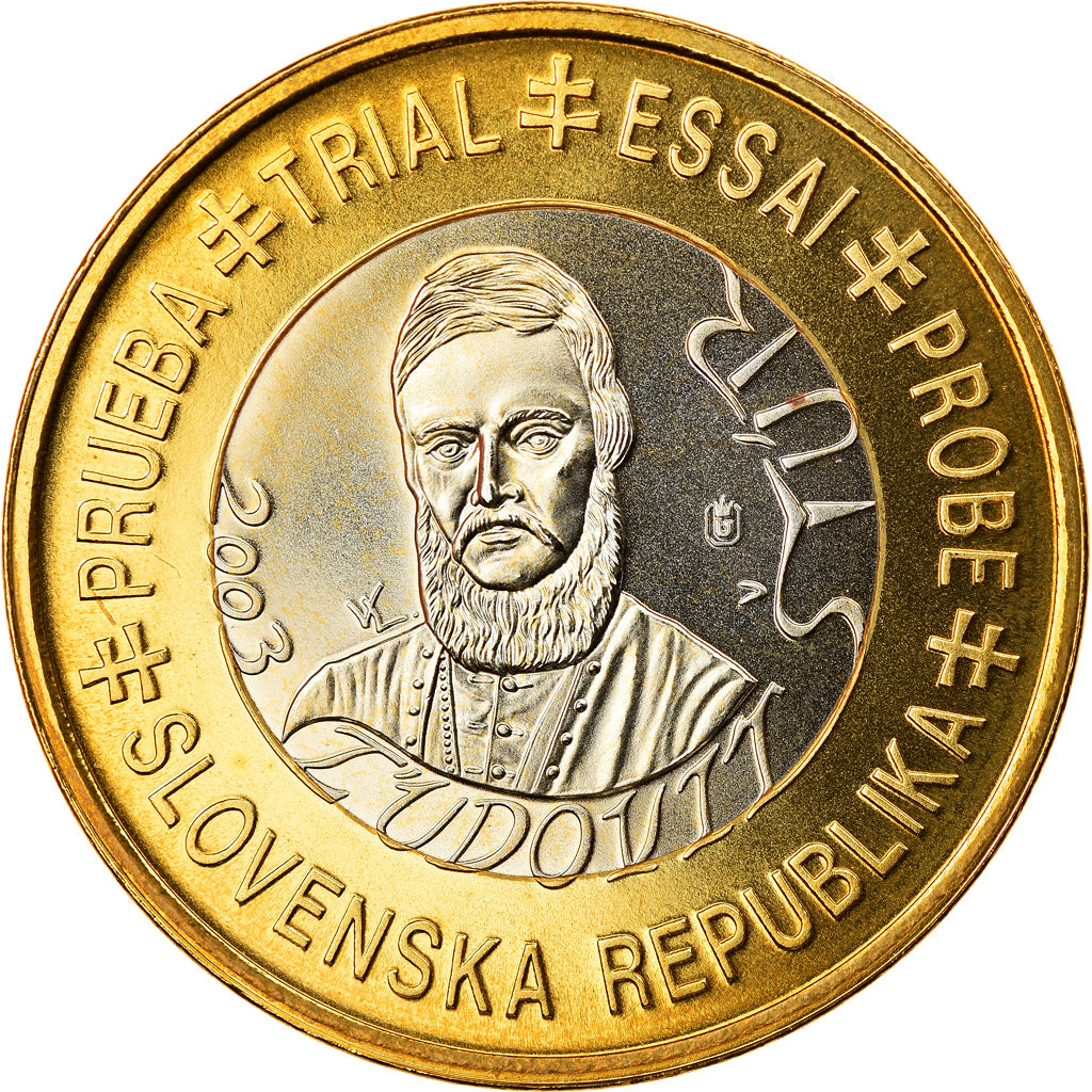 Slovakia, Medal, 1 E, Essai-Trial, 2003, Exonumia, MS(65-70), Bi-Metallic