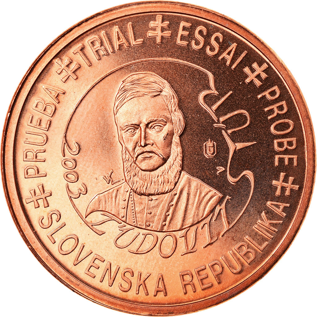 Eslovaquia, medalla, 2 C, Essai Trial, 2003, Exonumia, FDC, Cobre