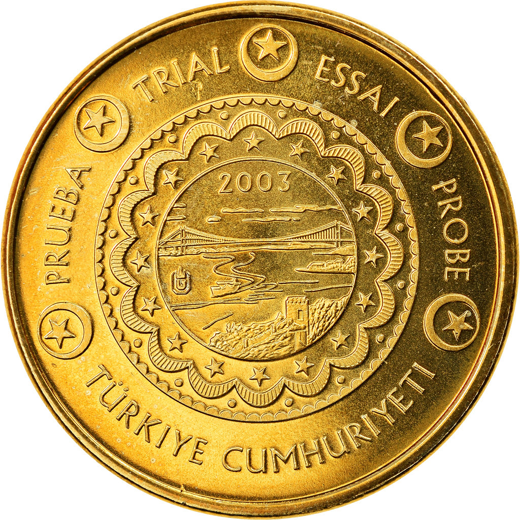 Turkey, Medal, 10 C, Essai-Trial, 2003, Exonumia, MS(65-70), Brass