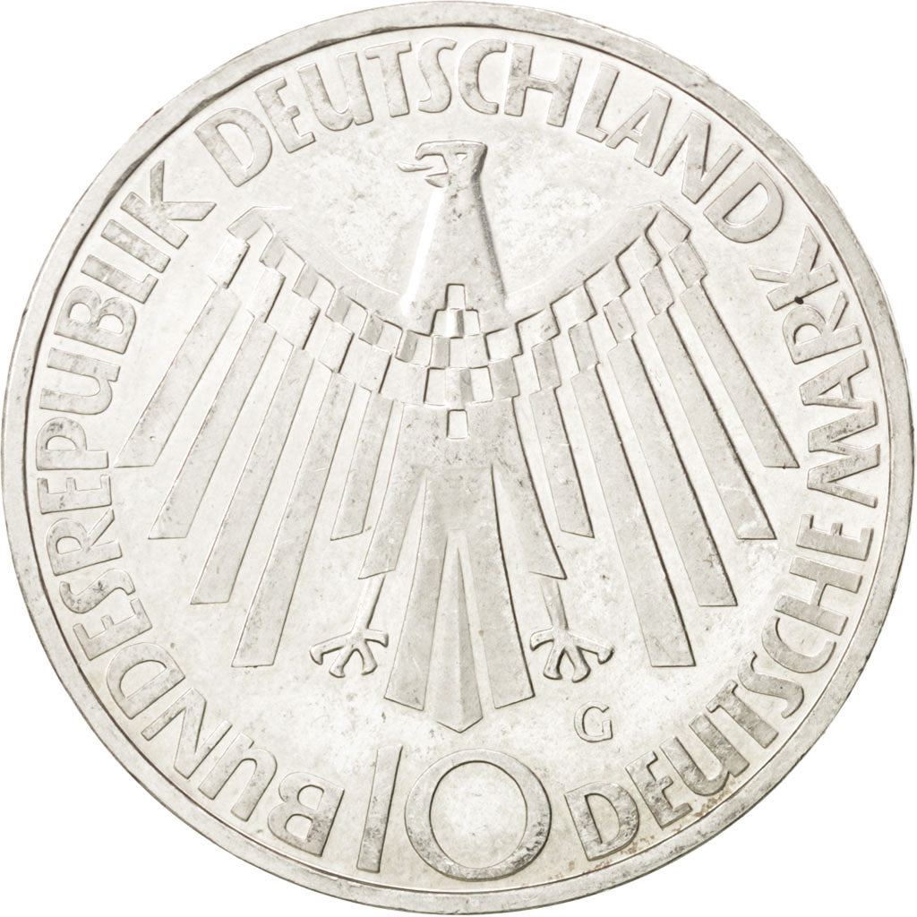 Munten, Federale Duitse Republiek, 10 Mark, 1972, Karlsruhe, UNC-, Zilver