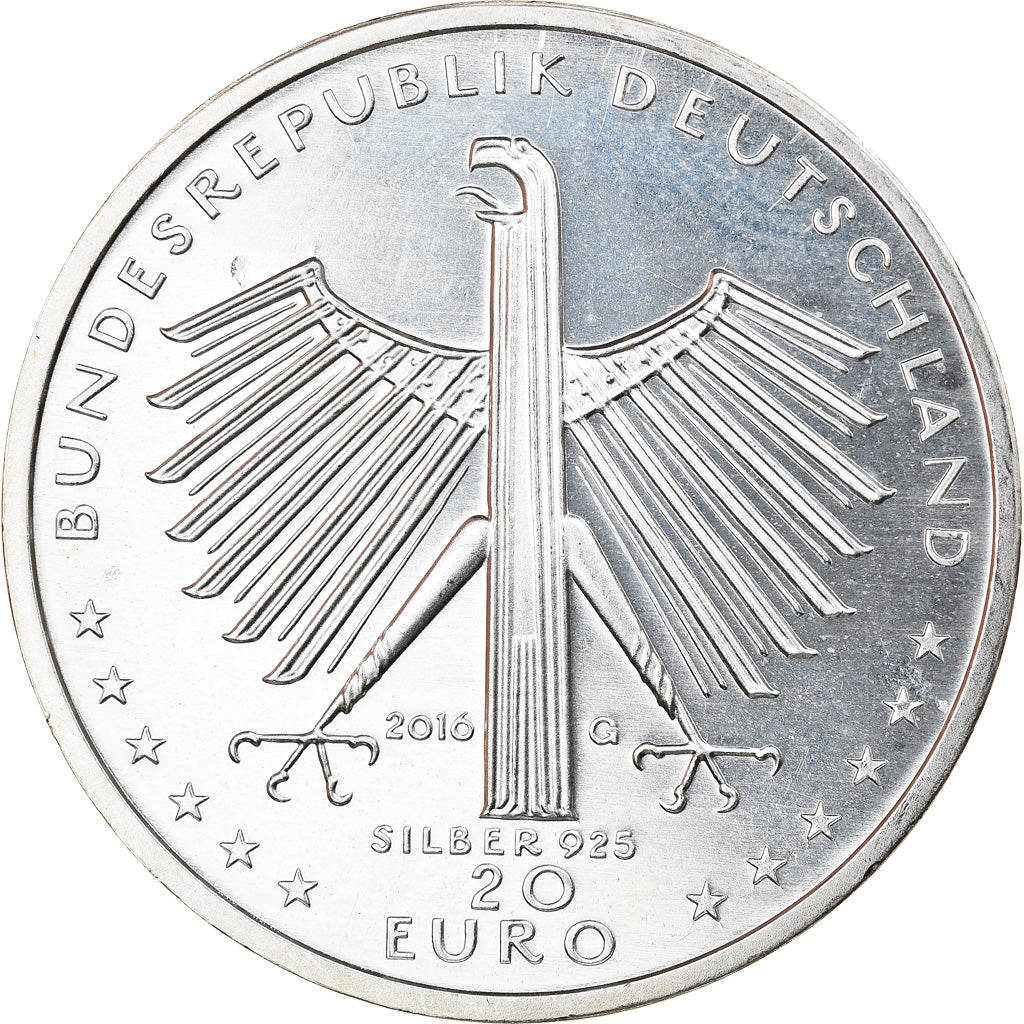 Germany, 20 Euro, 125th Anniversary of Otto Dix, 2016, MS(63), Silver