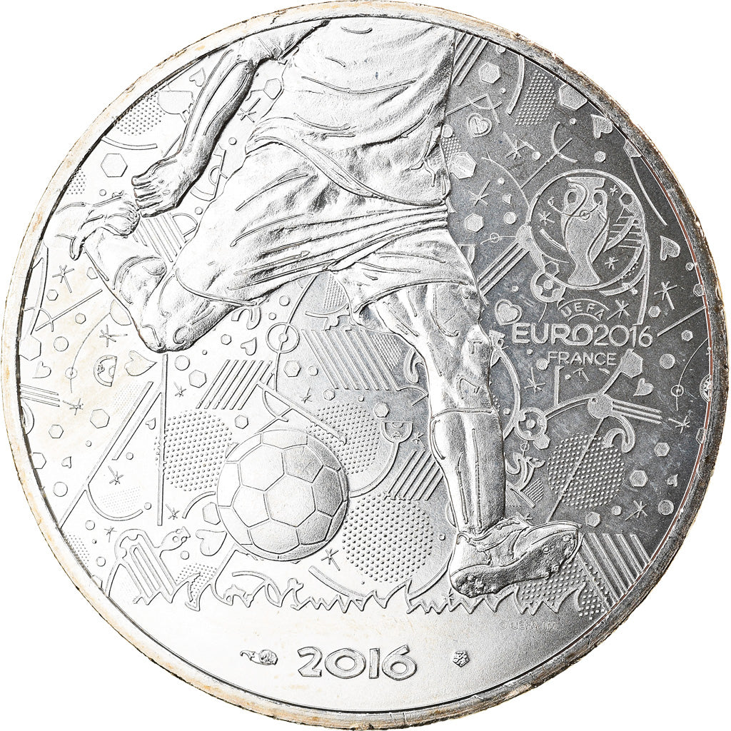France, 10 Euro, UEFA Euro 2016, 2016, Paris, MS(64), Silver