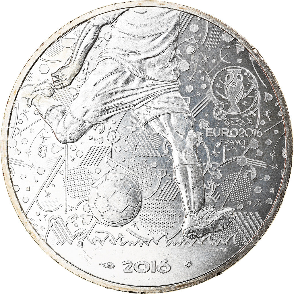 France, 10 Euro, UEFA Euro 2016, 2016, Paris, MS(63), Silver