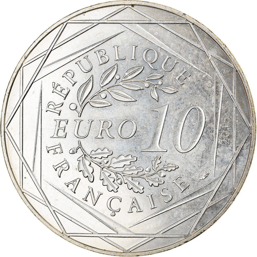 France, 10 Euro, Fraternité, Druide, 2015, Paris, MS(65-70), Silver