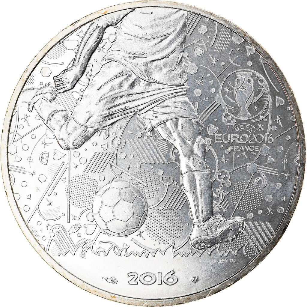 France, 10 Euro, UEFA Euro 2016, 2016, Paris, MS(64), Silver