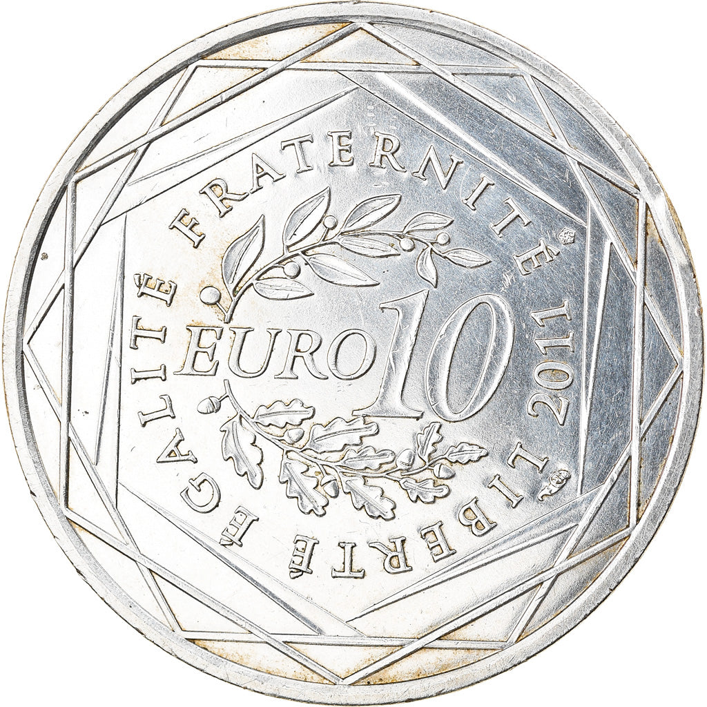 France, 10 Euro, Nord-Pas de Calais, 2011, Paris, MS(63), Silver, Gadoury:EU450
