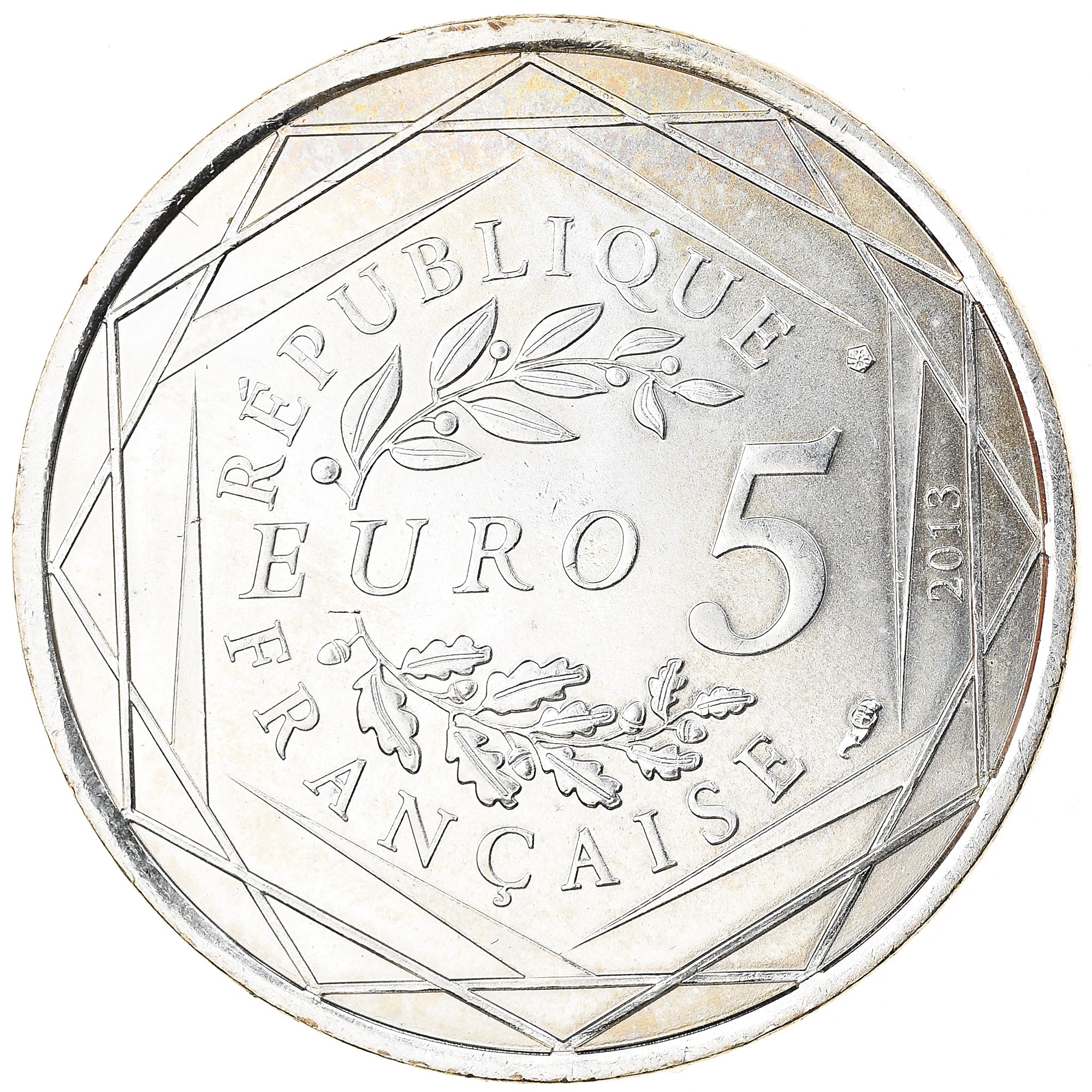 Francia, 5 Euros, Fraternité, 2013, EBC, Plata, Gadoury:EU647