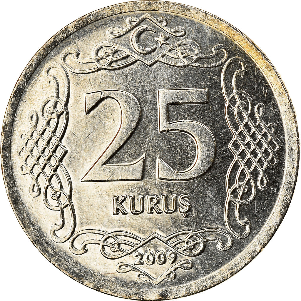 Monnaie, Turquie, 25 Kurus, 2009, SPL+, Copper-nickel, KM:1242