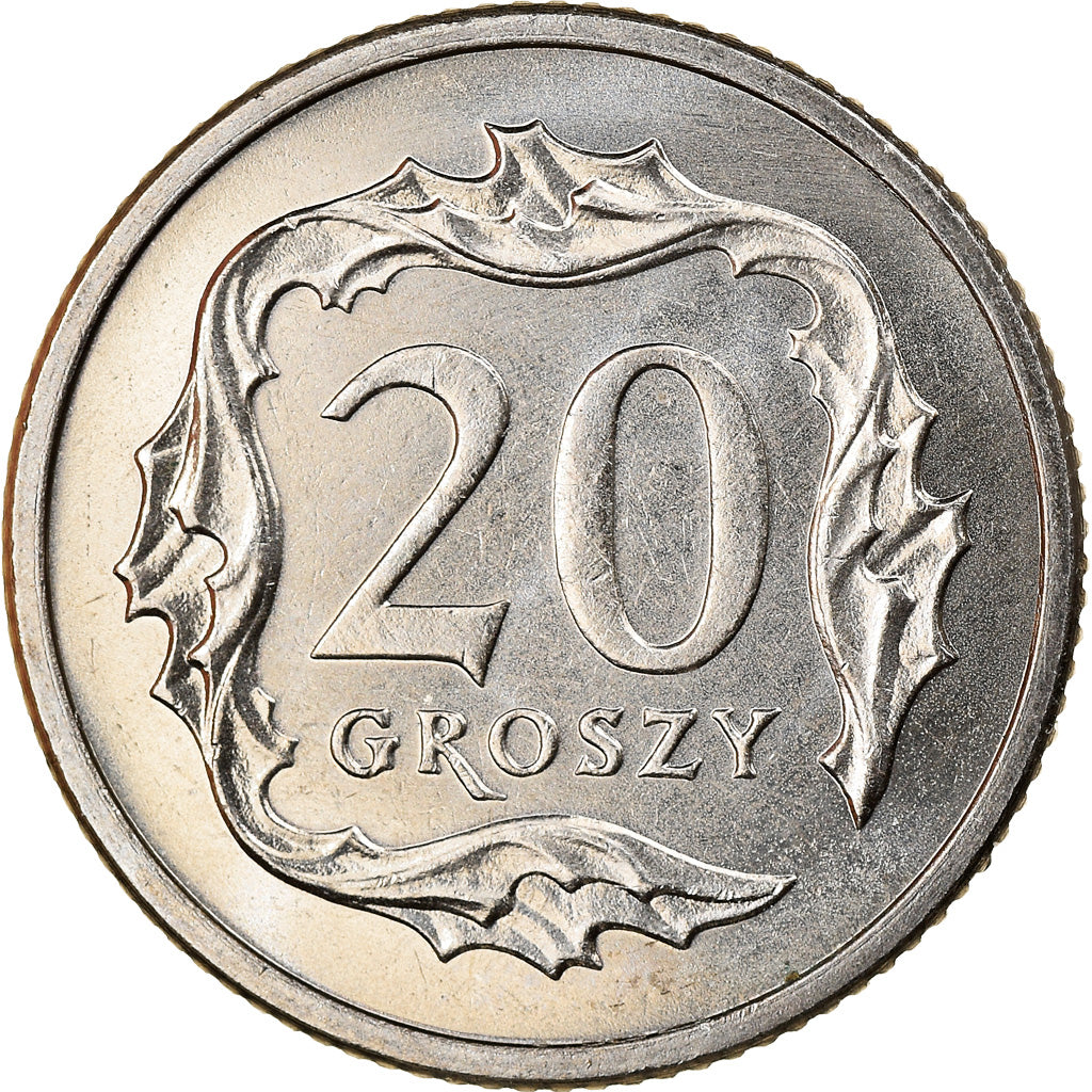 Coin, Poland, 20 Groszy, 2003, Warsaw, MS(64), Copper-nickel, KM:280