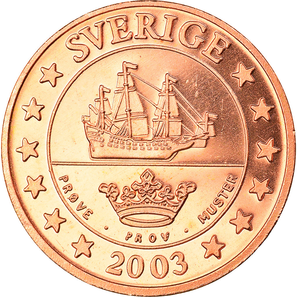Moneta, Svezia, 2 Cents, 2003, Proof, FDC, Rame