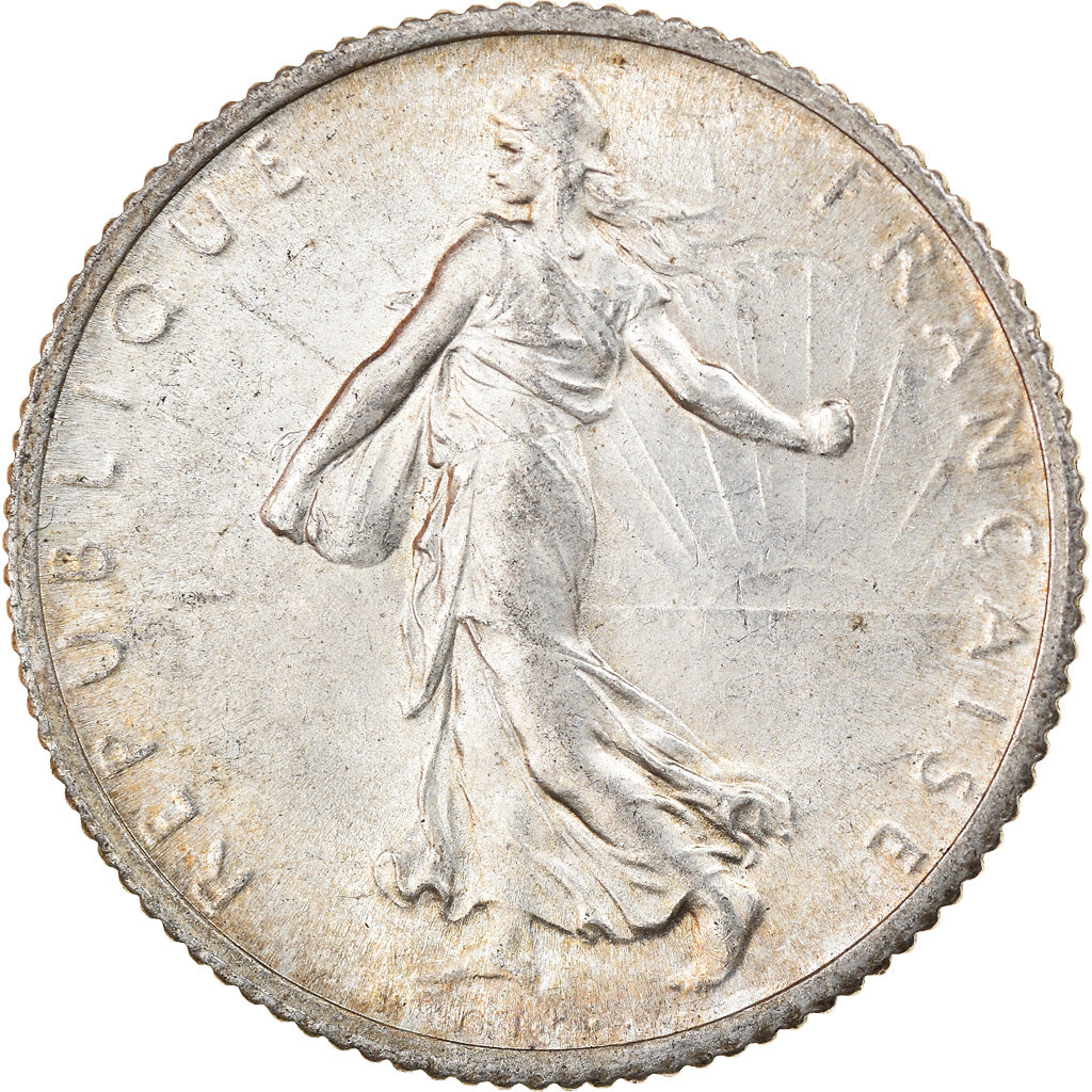 Coin, France, Semeuse, Franc, 1918, Paris, AU(55-58), Silver, KM:844.1