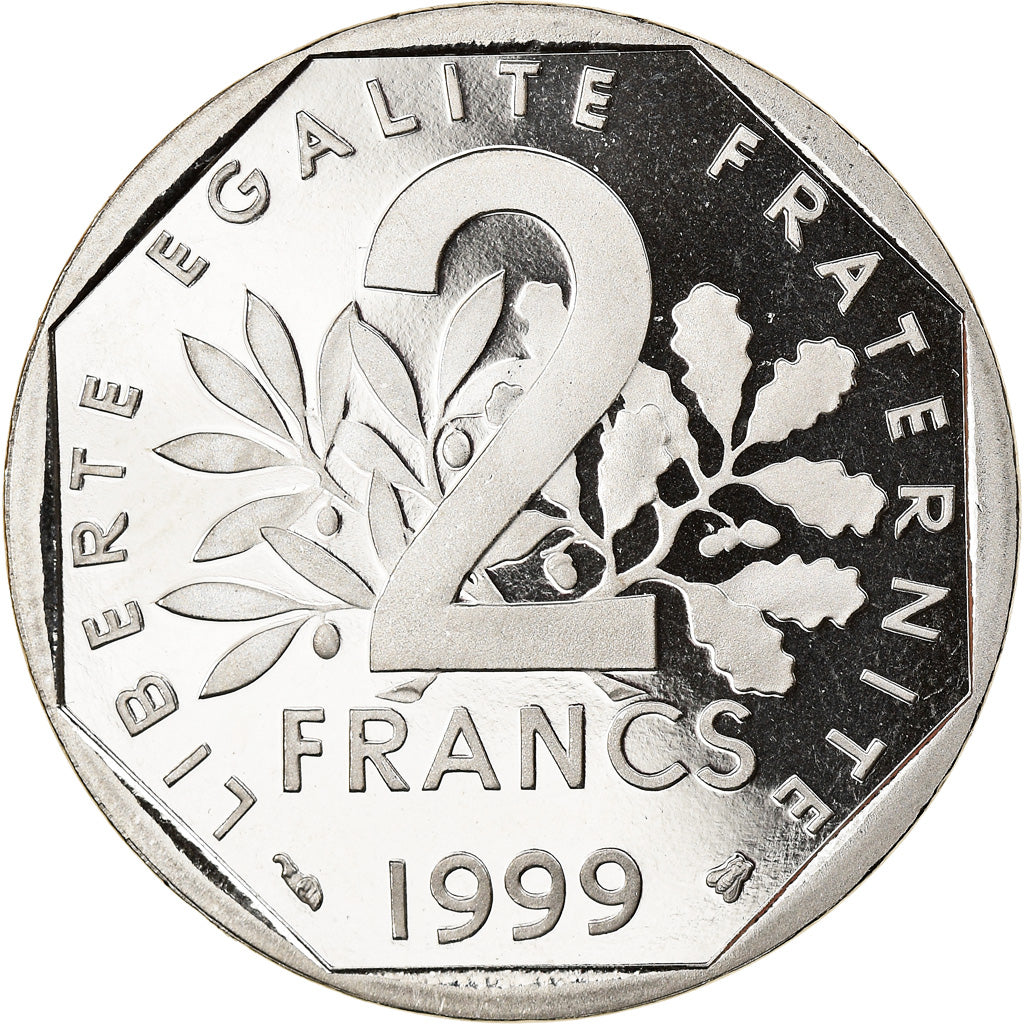 Coin, France, Semeuse, 2 Francs, 1999, Paris, Proof, MS(65-70), Nickel