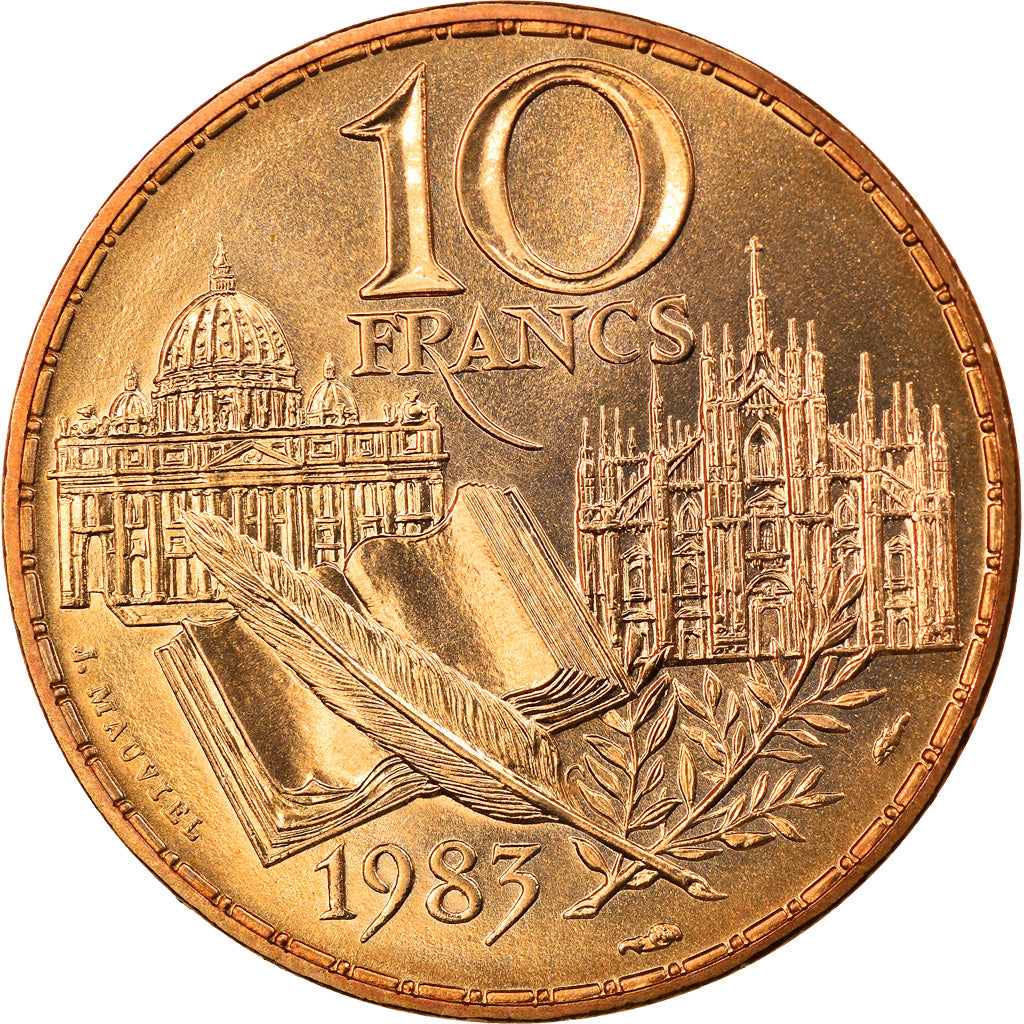 Moneta, Francia, Stendhal, 10 Francs, 1983, Paris, FDC, FDC, Nichel-bronzo