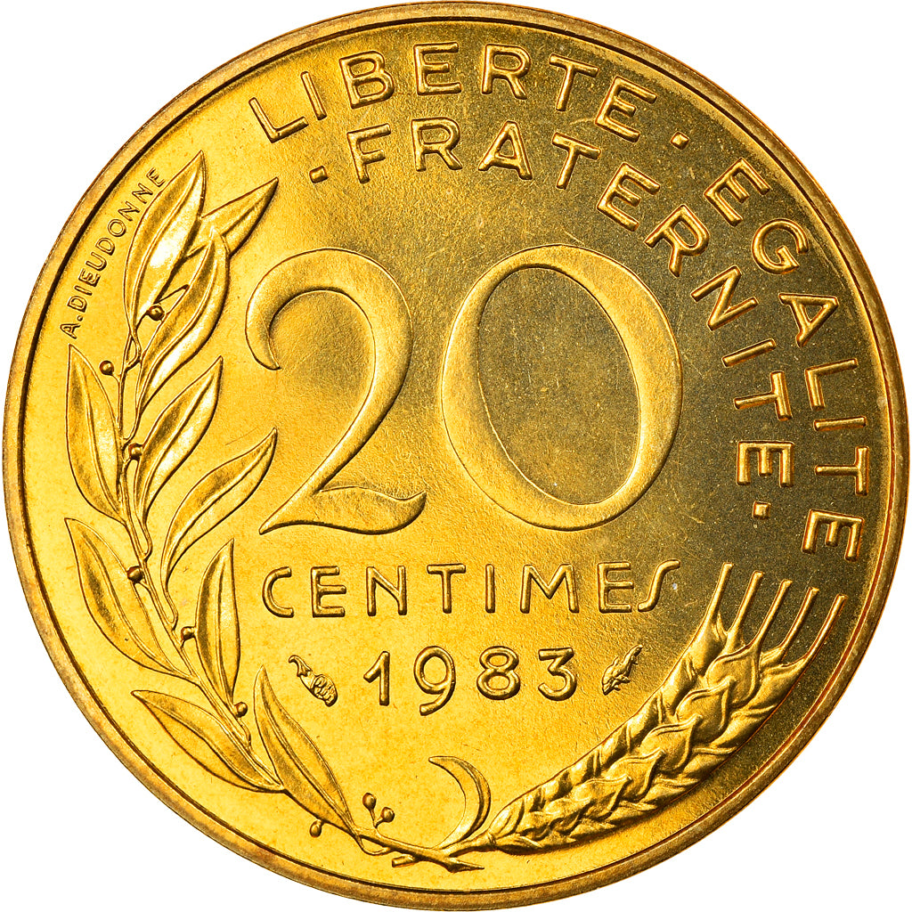 Munten, Frankrijk, Marianne, 20 Centimes, 1983, Paris, FDC, FDC