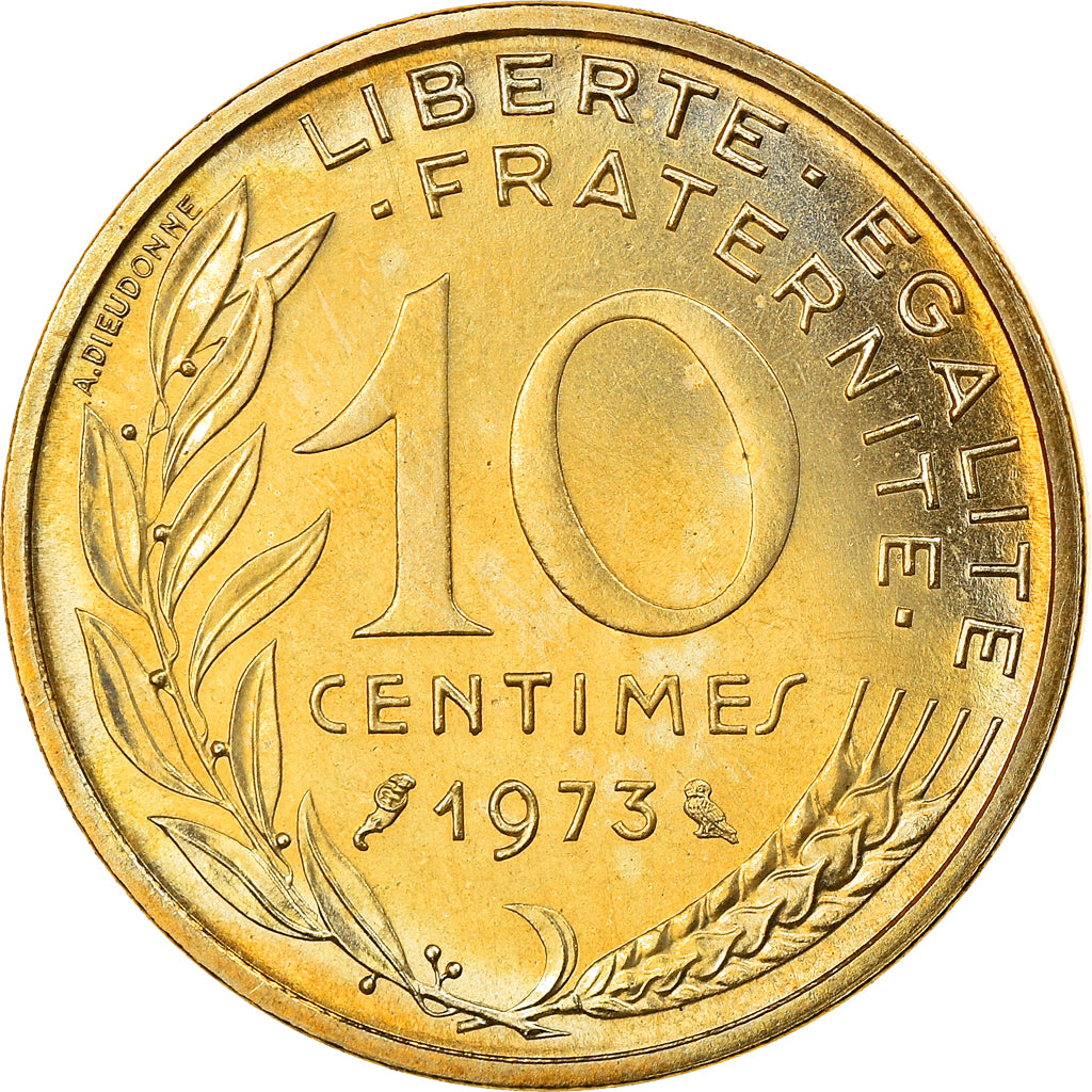 Coin, France, Marianne, 10 Centimes, 1973, Paris, FDC, MS(65-70)