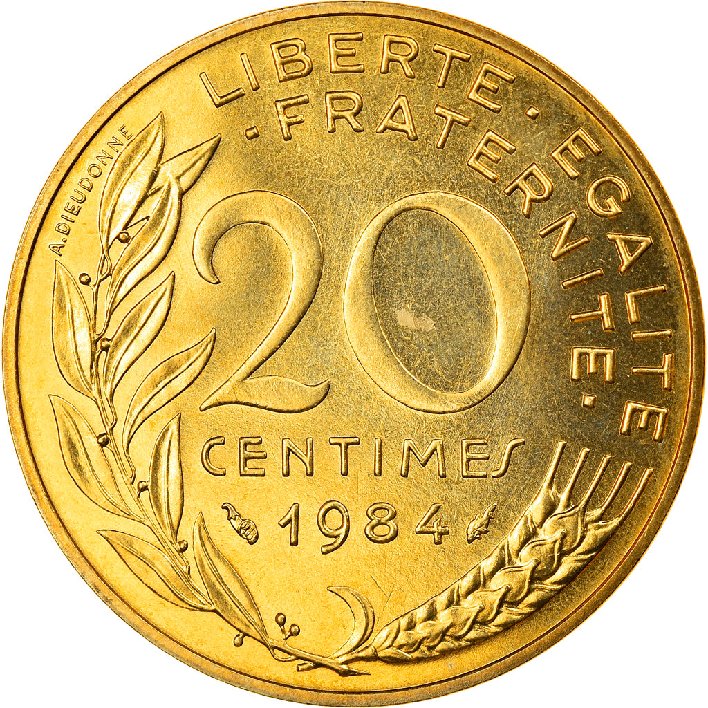 Munten, Frankrijk, Marianne, 20 Centimes, 1984, Paris, FDC, FDC