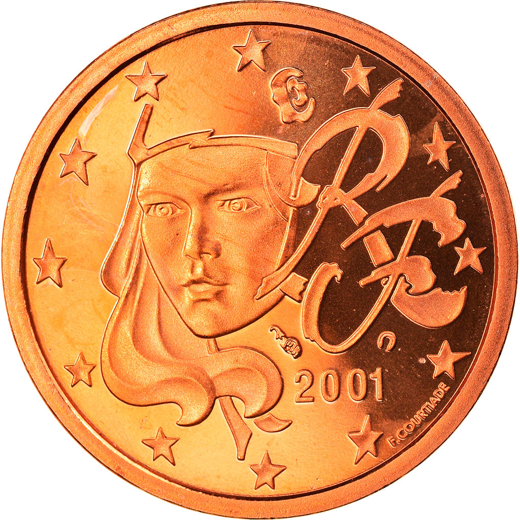 Frankrijk, 5 Euro Cent, 2001, Paris, Proof, FDC, Copper Plated Steel, Gadoury:3