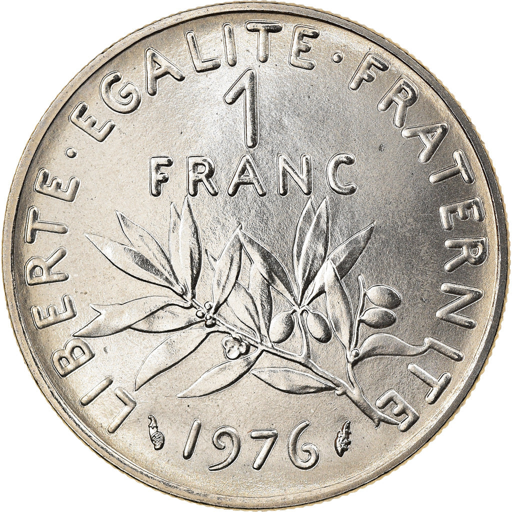 Coin, France, Semeuse, Franc, 1976, Paris, FDC, MS(65-70), Nickel, KM:925.1
