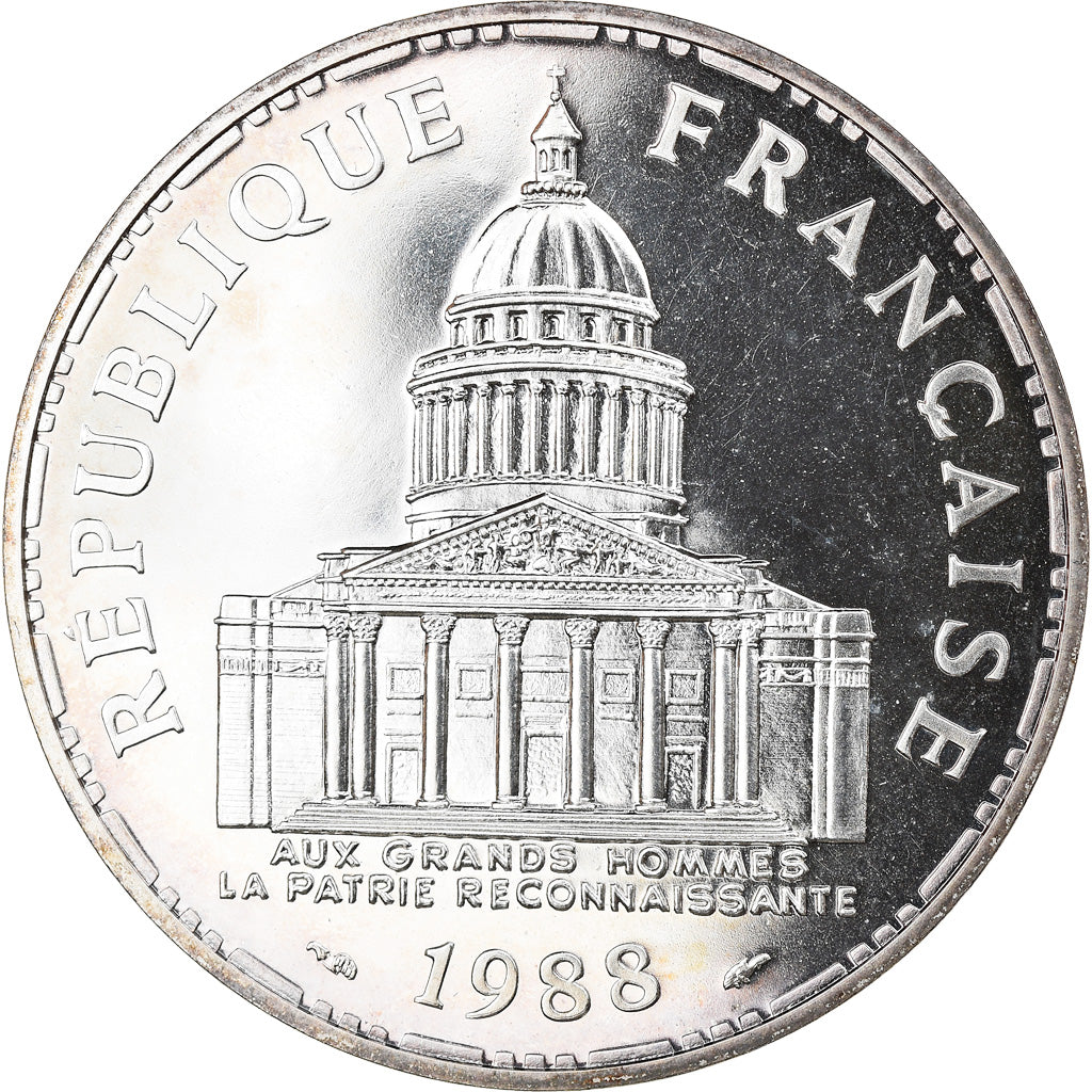 Munten, Frankrijk, Panthéon, 100 Francs, 1988, Paris, FDC, FDC, Zilver