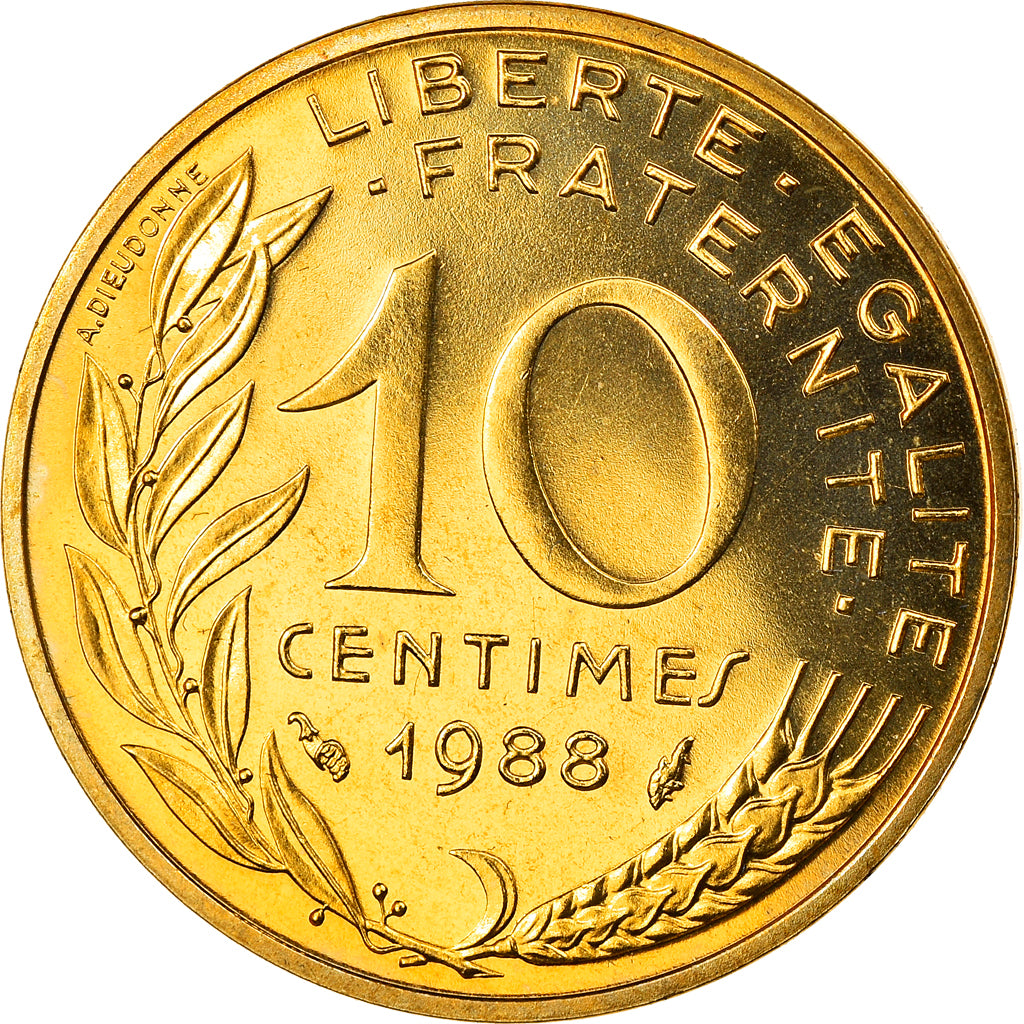 Coin, France, Marianne, 10 Centimes, 1988, Paris, FDC, MS(65-70)