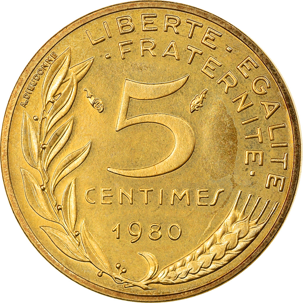 Coin, France, Marianne, 5 Centimes, 1980, Paris, FDC, MS(65-70)