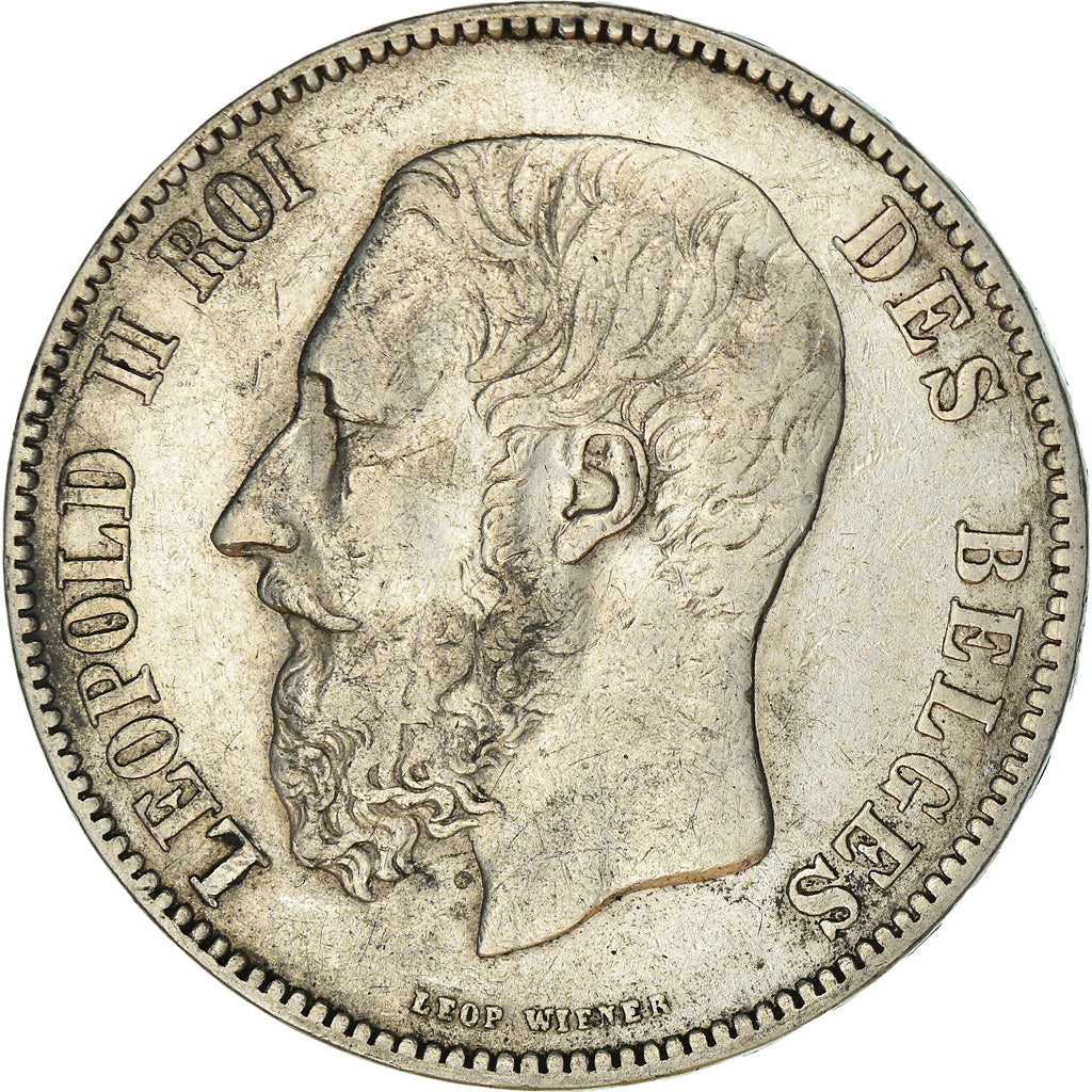 Moneta, Belgio, Leopold II, 5 Francs, 5 Frank, 1873, BB, Argento, KM:24