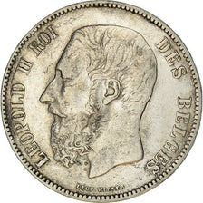 Coin, Belgium, Leopold II, 5 Francs, 5 Frank, 1873, EF(40-45), Silver, KM:24