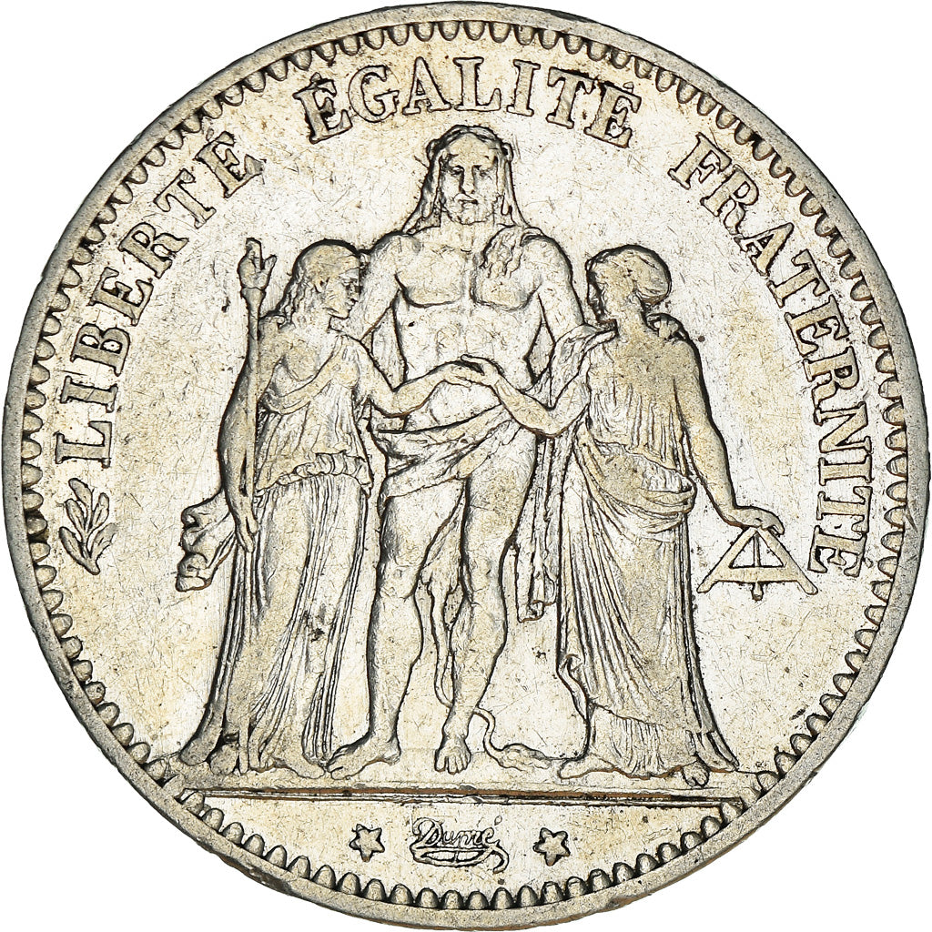 Moneta, Francja, Hercule, 5 Francs, 1875, Paris, EF(40-45), Srebro, KM:820.1