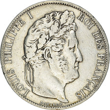 Moneta, Francia, Louis-Philippe, 5 Francs, 1847, Paris, MB+, Argento, KM:749.1