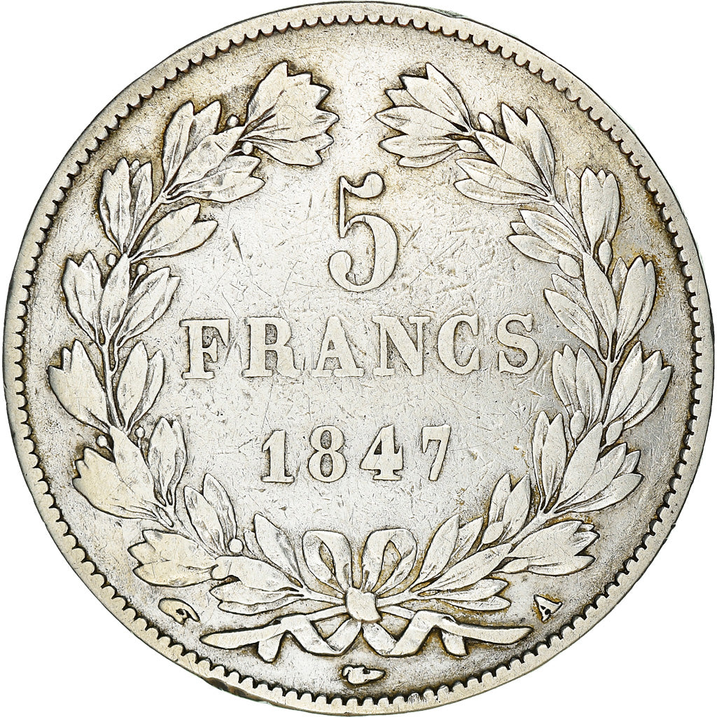 Coin, France, Louis-Philippe, 5 Francs, 1847, Paris, VF(30-35), Silver