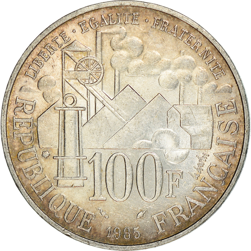 Coin, France, Germinal, 100 Francs, 1985, EF(40-45), Silver, KM:957, Gadoury:900