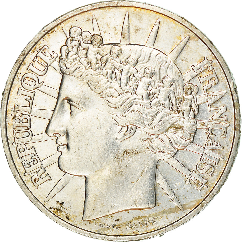 Moeda, França, Fraternité, 100 Francs, 1988, AU(50-53), Prata, KM:966