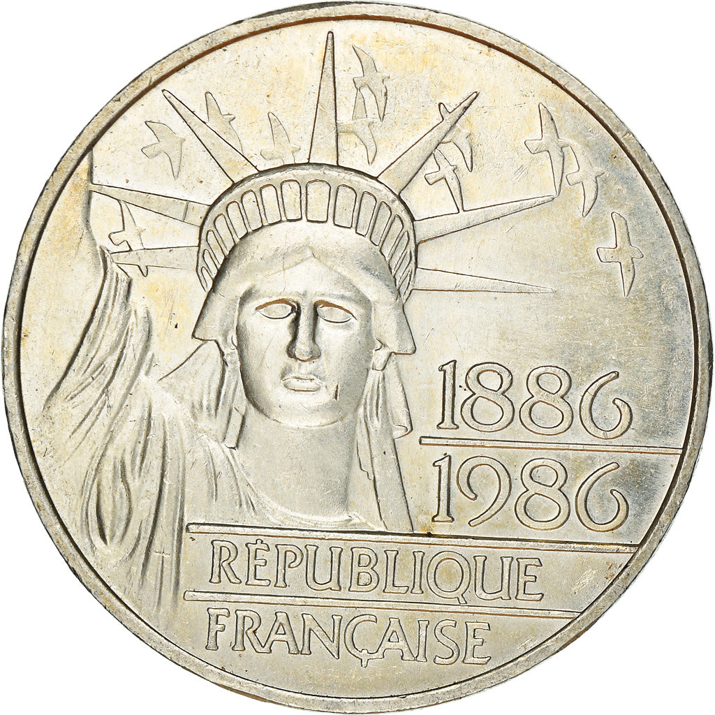 Coin, France, Statue de la Liberté, 100 Francs, 1986, AU(55-58), Silver