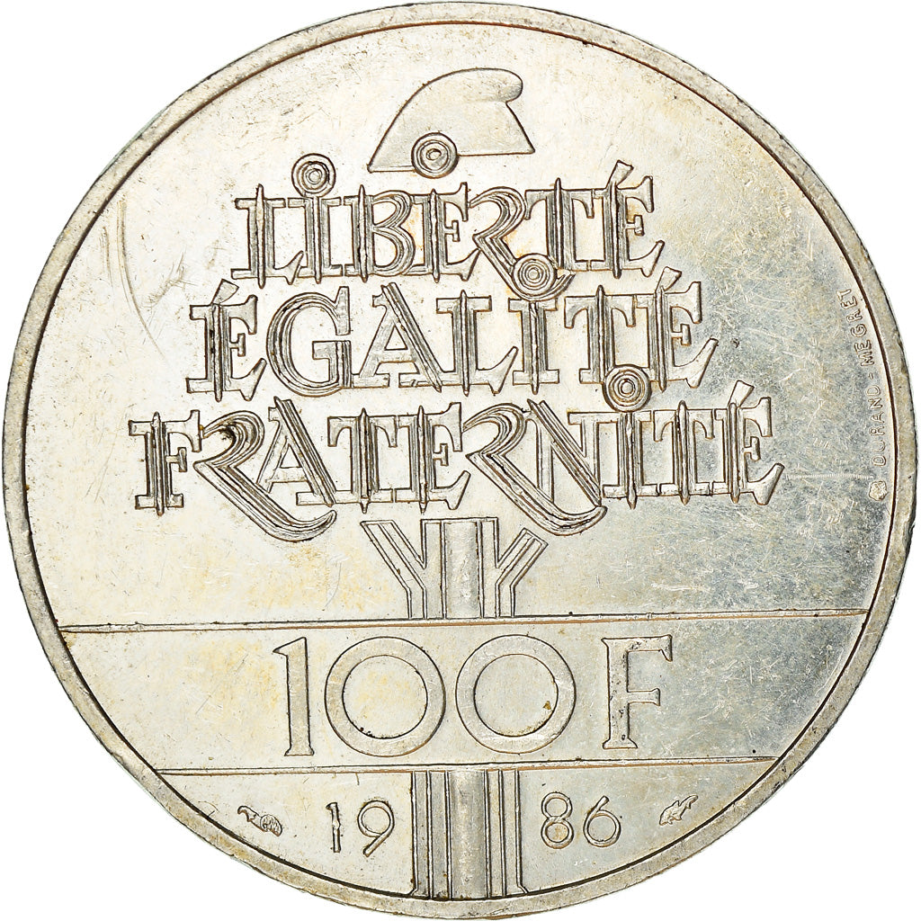 Coin, France, Statue de la Liberté, 100 Francs, 1986, AU(55-58), Silver