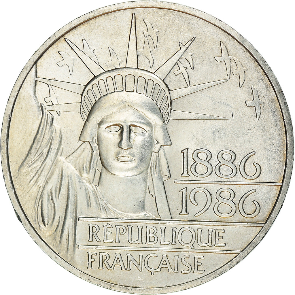 Coin, France, Statue de la Liberté, 100 Francs, 1986, MS(63), Silver, KM:960