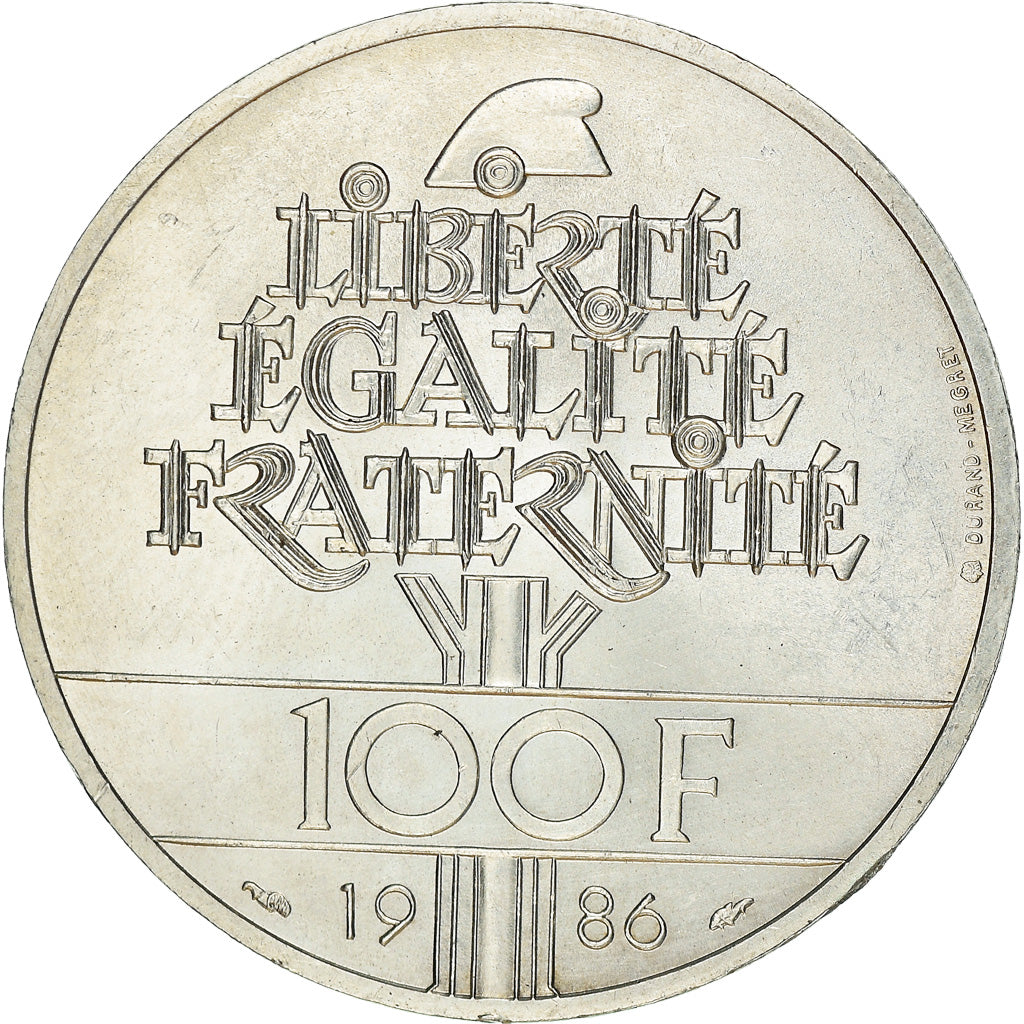 Coin, France, Statue de la Liberté, 100 Francs, 1986, MS(63), Silver, KM:960