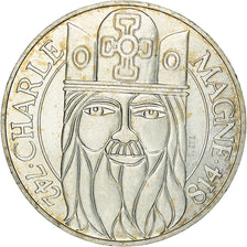 Coin, France, Charlemagne, 100 Francs, 1990, Paris, AU(55-58), Silver, KM:982