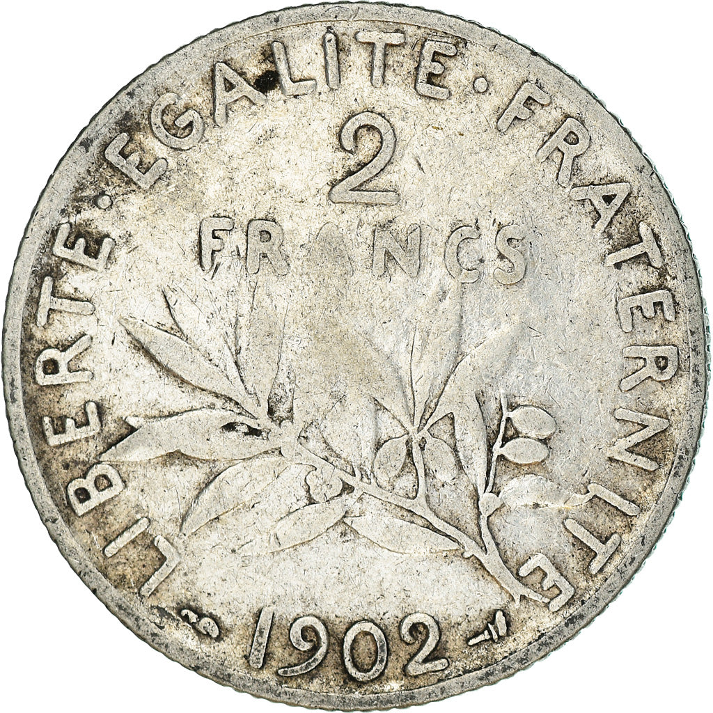 Coin, France, Semeuse, 2 Francs, 1902, Paris, VF(30-35), Silver, KM:845.1