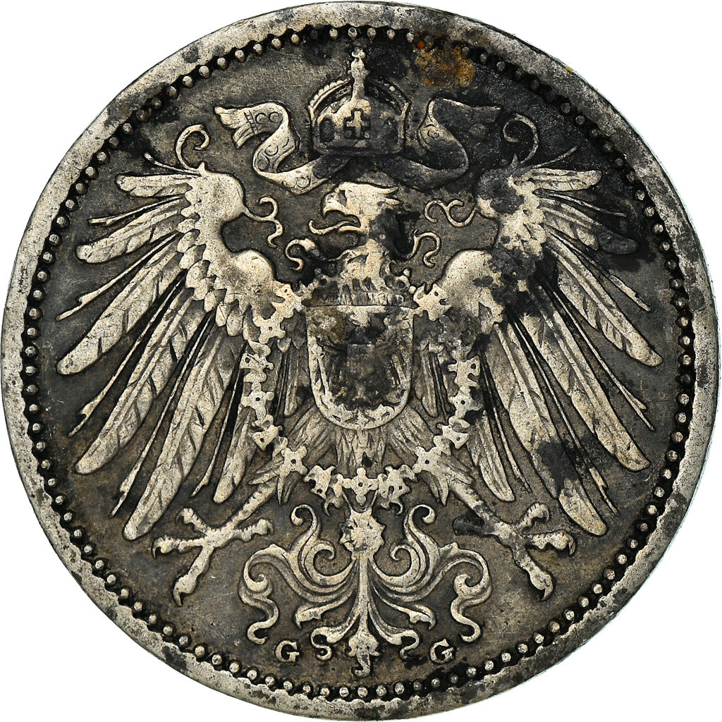 Coin, GERMANY - EMPIRE, Wilhelm II, Mark, 1906, Karlsruhe, EF(40-45), Silver