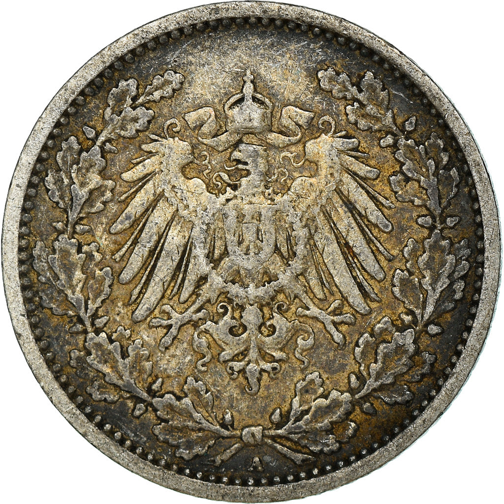 Coin, GERMANY - EMPIRE, 1/2 Mark, 1905, Berlin, VF(20-25), Silver, KM:17