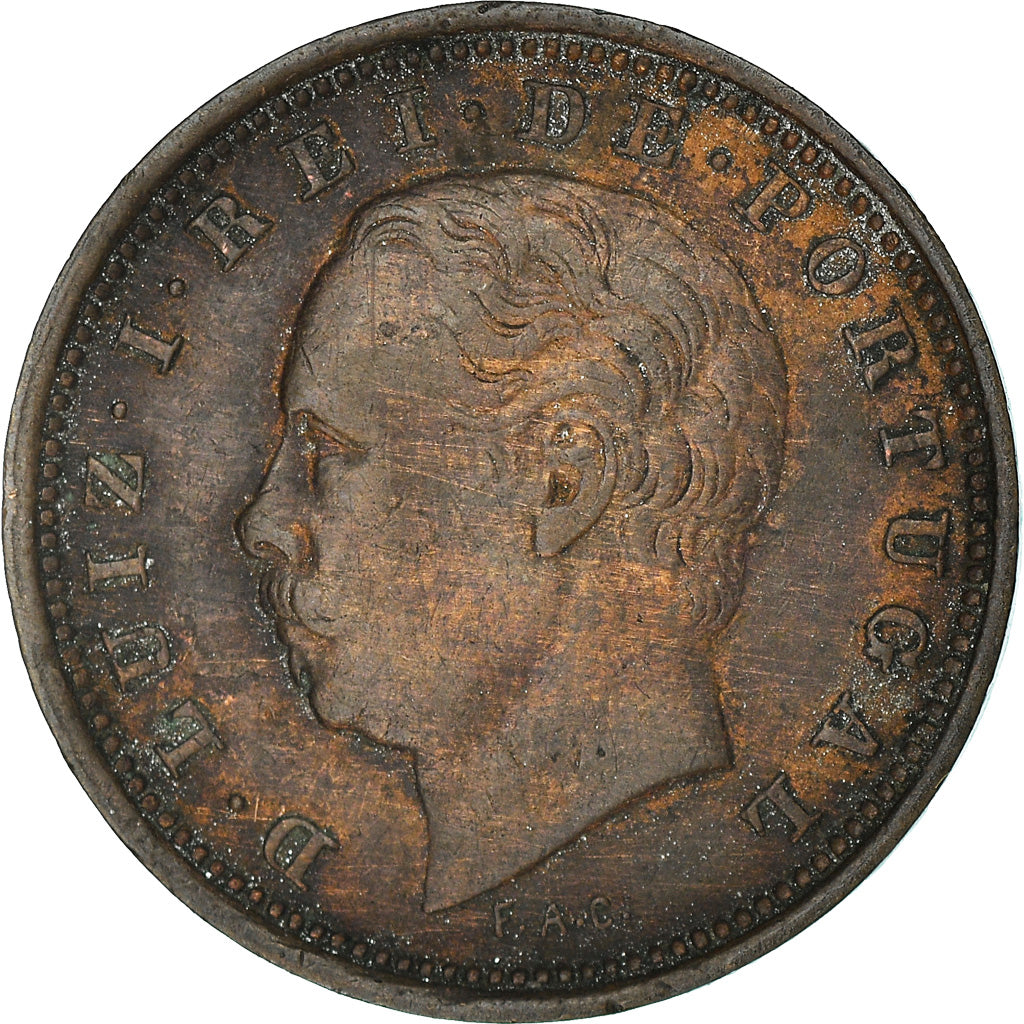 Coin, Portugal, Luiz I, 5 Reis, 1885, VF(30-35), Bronze, KM:525