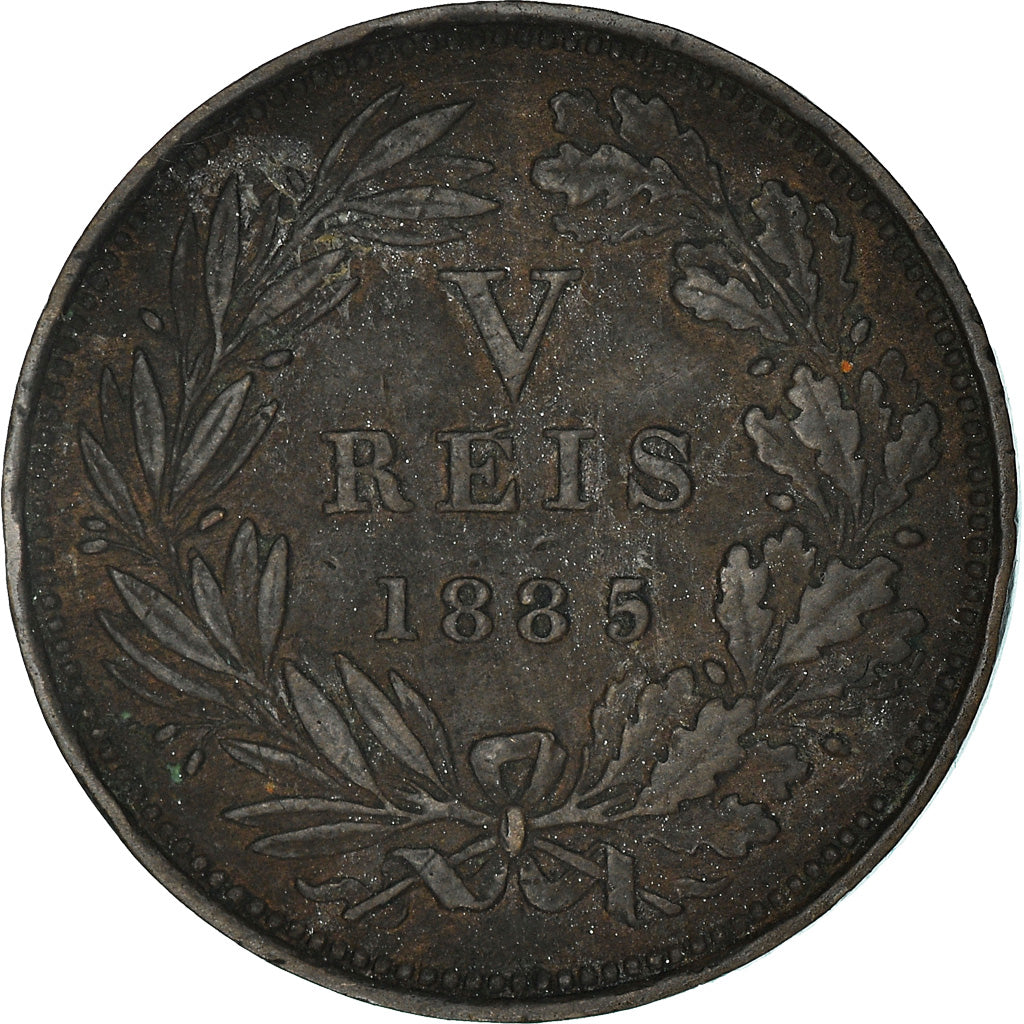 Coin, Portugal, Luiz I, 5 Reis, 1885, VF(30-35), Bronze, KM:525