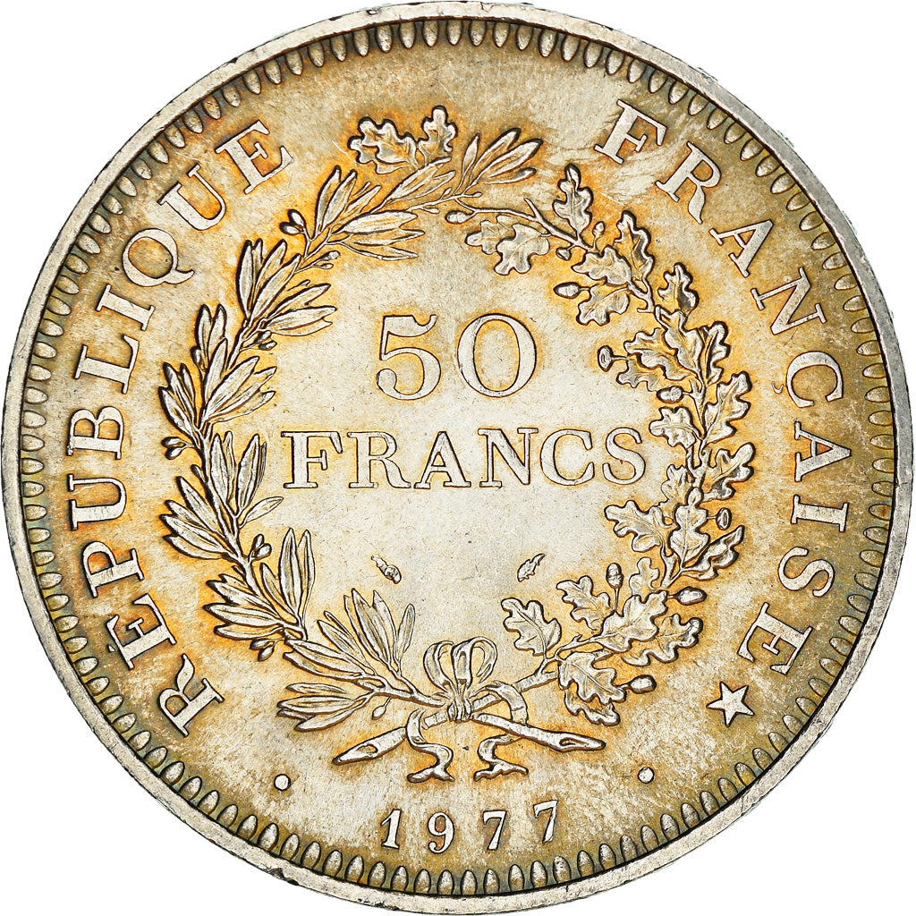 Münze, Frankreich, Hercule, 50 Francs, 1977, Paris, Iridescent toning, VZ