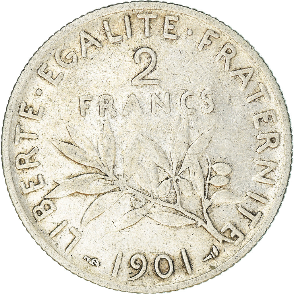 Coin, France, Semeuse, 2 Francs, 1901, Paris, EF(40-45), Silver, KM:845.1