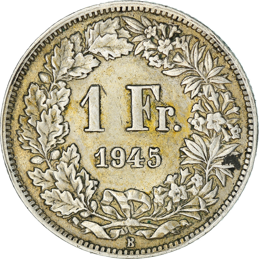 Coin, Switzerland, Franc, 1945, Bern, AU(50-53), Silver, KM:24