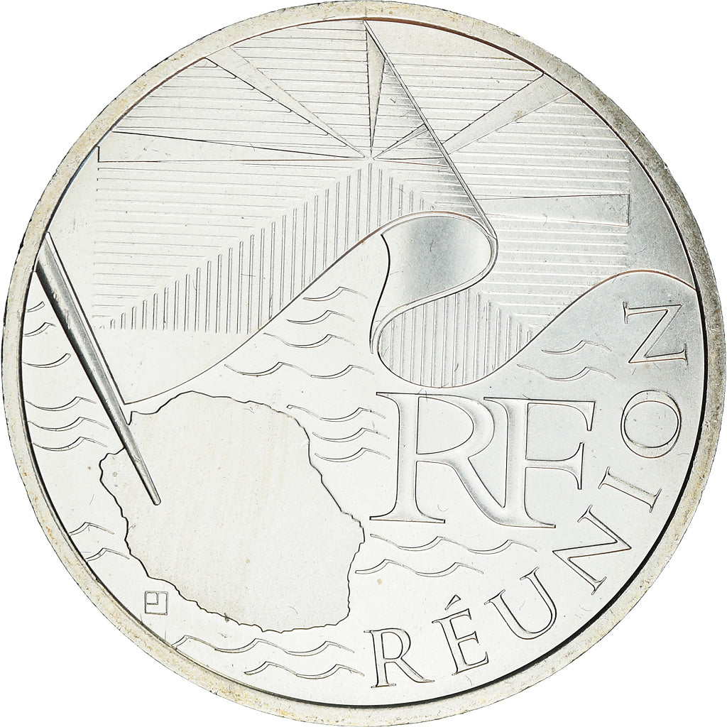 France, 10 Euro, 2010, Paris, Réunion, MS(63), Silver, KM:1669