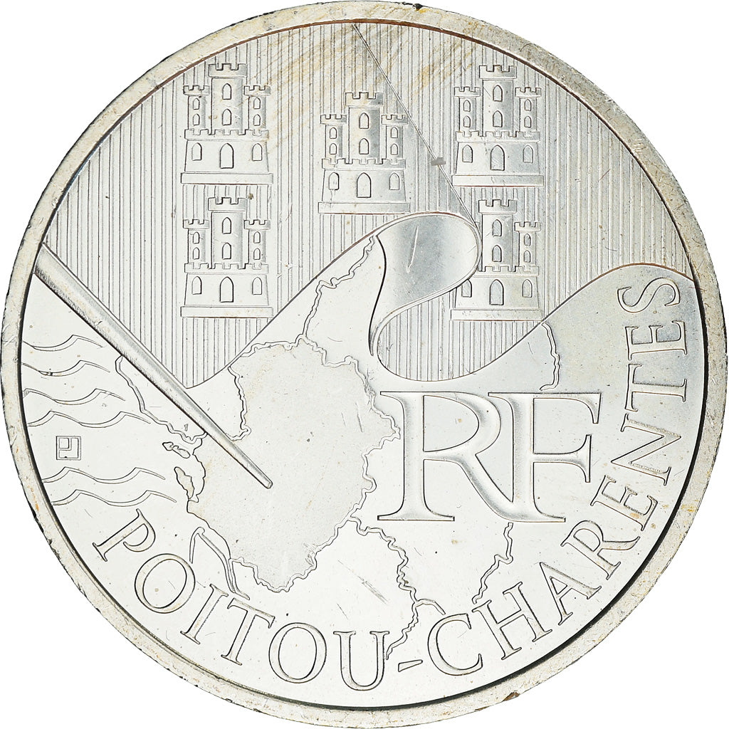Francia, 10 Euro, Poitou-Charentes, 2010, Paris, FDC, Argento, KM:1667
